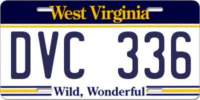 WV license plate DVC336