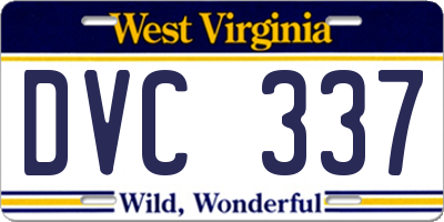 WV license plate DVC337
