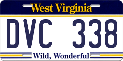 WV license plate DVC338