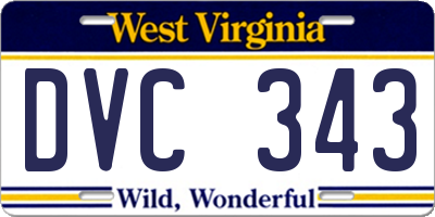WV license plate DVC343