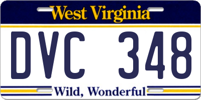 WV license plate DVC348
