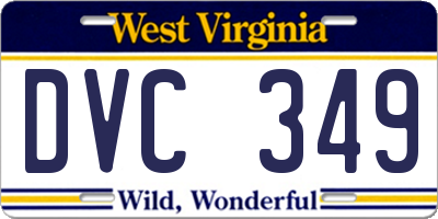 WV license plate DVC349