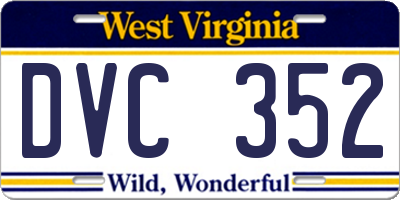 WV license plate DVC352