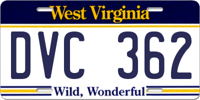 WV license plate DVC362