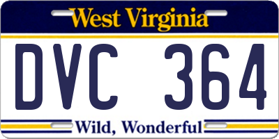 WV license plate DVC364