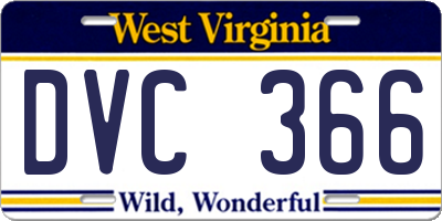 WV license plate DVC366