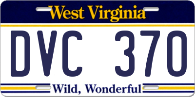 WV license plate DVC370