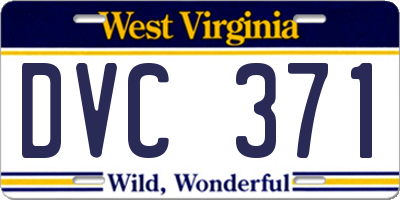 WV license plate DVC371