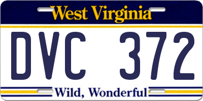WV license plate DVC372