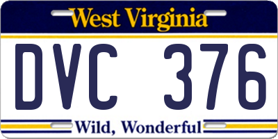 WV license plate DVC376
