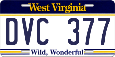 WV license plate DVC377