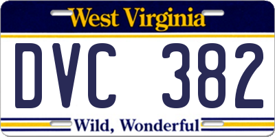 WV license plate DVC382