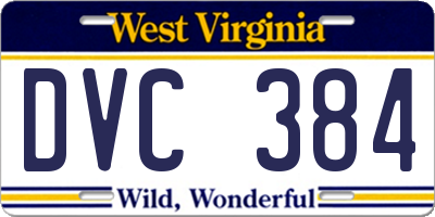 WV license plate DVC384
