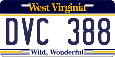 WV license plate DVC388