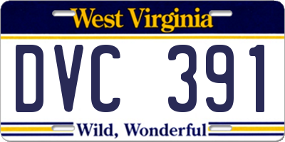 WV license plate DVC391