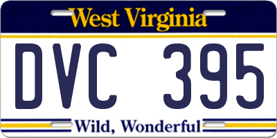 WV license plate DVC395