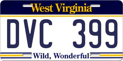 WV license plate DVC399
