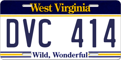 WV license plate DVC414