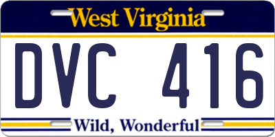 WV license plate DVC416