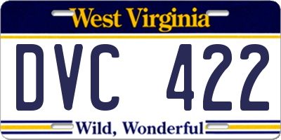 WV license plate DVC422