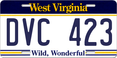 WV license plate DVC423