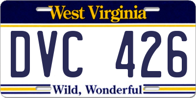 WV license plate DVC426