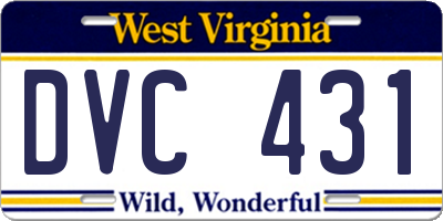 WV license plate DVC431