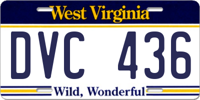 WV license plate DVC436