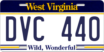 WV license plate DVC440