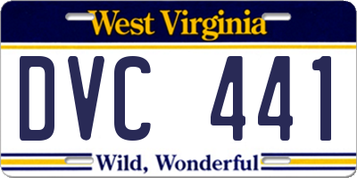 WV license plate DVC441