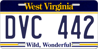 WV license plate DVC442