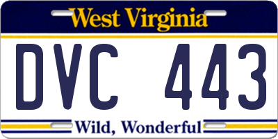 WV license plate DVC443