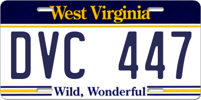 WV license plate DVC447