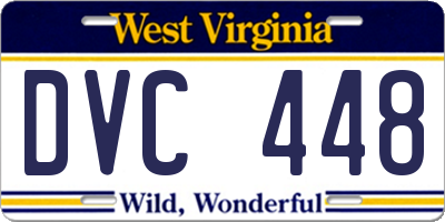 WV license plate DVC448