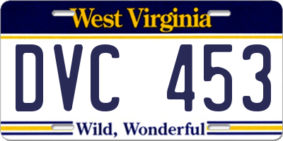 WV license plate DVC453