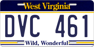 WV license plate DVC461