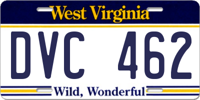 WV license plate DVC462