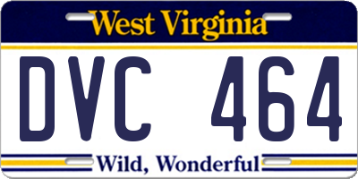 WV license plate DVC464