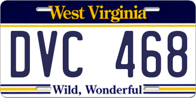 WV license plate DVC468