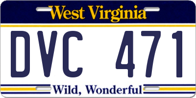 WV license plate DVC471