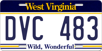 WV license plate DVC483
