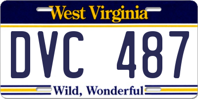 WV license plate DVC487