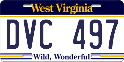 WV license plate DVC497