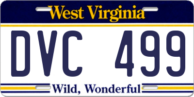 WV license plate DVC499