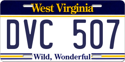 WV license plate DVC507