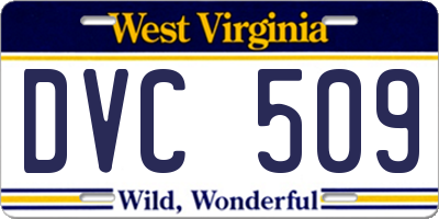 WV license plate DVC509