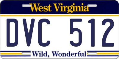 WV license plate DVC512