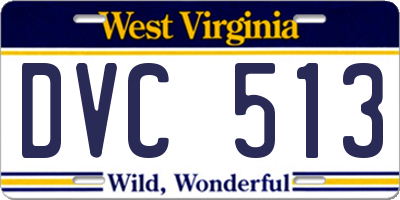 WV license plate DVC513