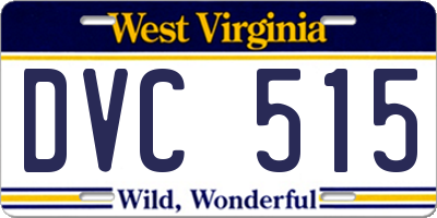 WV license plate DVC515