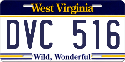 WV license plate DVC516